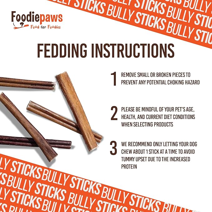 FOODIEPAWS 4 Inch Bully Sticks for Dogs, 1 lb Bulk Pack | All Natural Grass-Fed Beef Pizzle | Rawhide-Free, Odor-Free & Fully Digestible Chews | Dental Treats for Puppies & Small Dogs