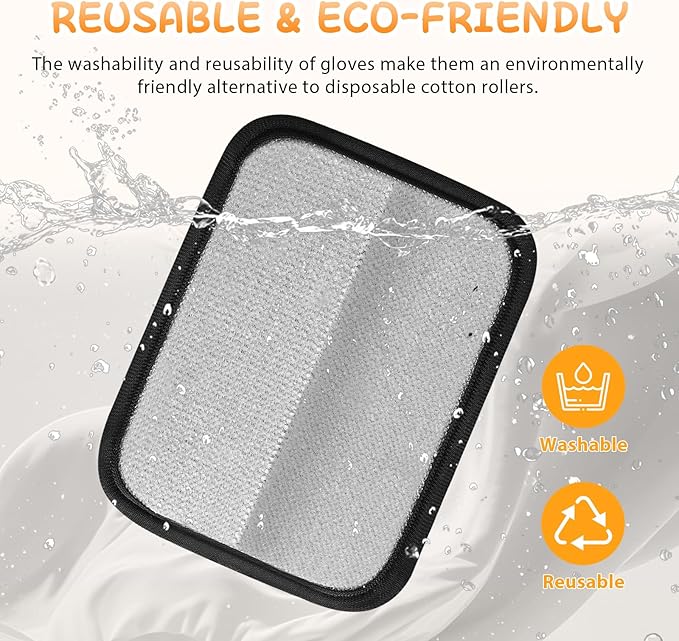 Pet Hair Removal Gloves, 2 Pcs Reusable Electrostatic Grooming Gloves for Cats and Dogs, Large Size 6.7x5.1 Inches for Faster Coverage on Clothes, Carpets, Sofas, Curtains