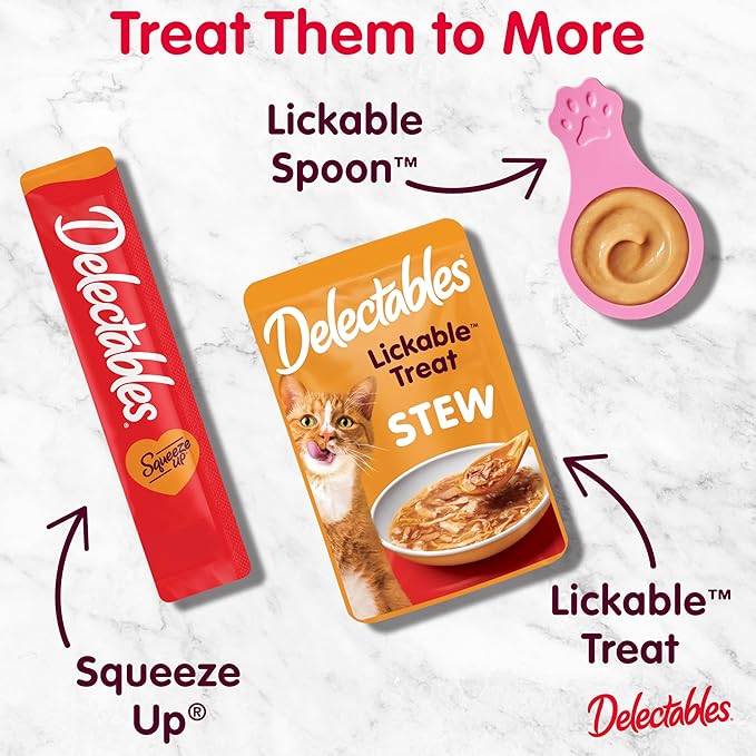 Delectables Lickable Spoon Handheld Wet Cat Treats Made with Real Chicken, Quick & Easy Creamy Puree, Mess Free, Grain-Free, No Added Fillers, No by-Products, No Added Preservatives, Chicken 32ct