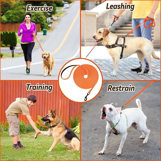 lynxking Dog Training Leash Long Obedience Recall Agility Leash 15ft 30ft 50ft Tracking Lead Perfect for Training Play Camping and Backyard