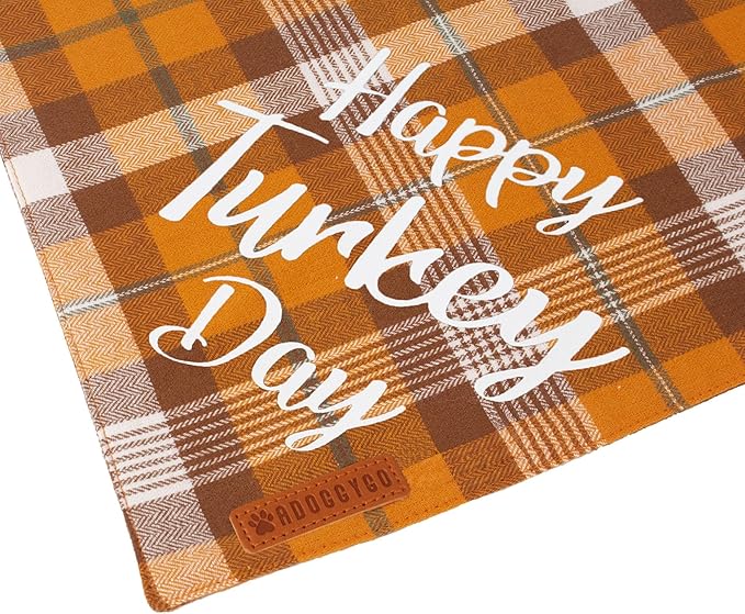 ADOGGYGO 4 Pack Plaid Holiday Dog Bandana, Halloween Thanksgivng Christmas Puppy Scarf Kerchief Christmas Thanksgivng Halloween Bandanas for Small Dogs (Small)