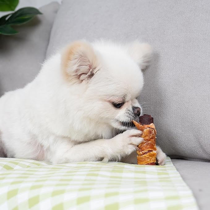 MON2SUN Rawhide Free Dog Treats, 3 Inch Triple Flavor Chicken Wrapped Duck and Beef Rolls for Small Dogs, Healthy Snacks, 21.16oz