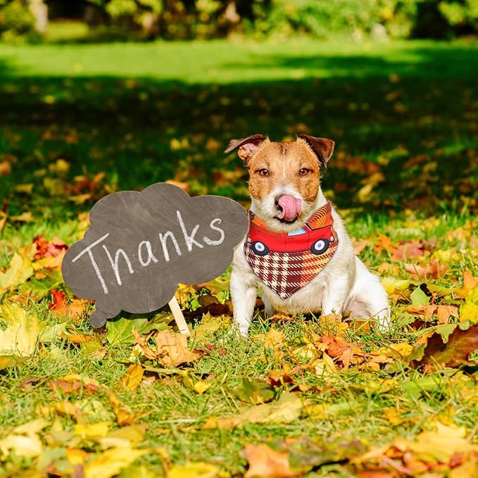 Preboun 200 Pcs Thanksgiving Dog Bandanas Bulk Dog Holiday Scarf Bibs Autumn Puppy Bandanas Adjustable Washable Kerchief Pet Costume Accessories Grooming Supplies for Small to Medium Cats