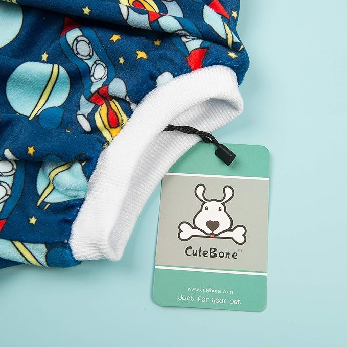 CuteBone Small Dogs Outfit Soft Puppy Onesies Pjs Dog Pajamas Pet Coat Cat Apparel Comfy Doggie Jumpsuit Bodysuit for All Seasons P16L