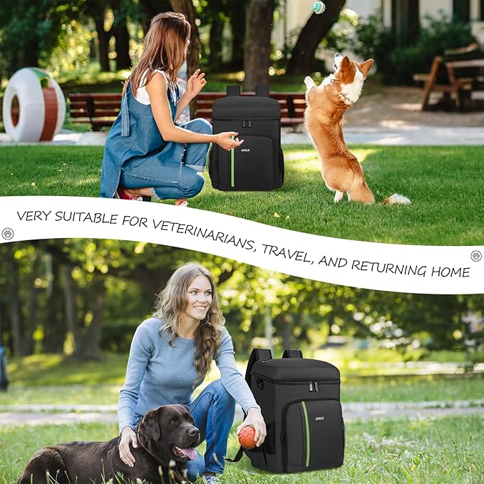 ANILD Dog Travel Backpack - Airline Approved Double-layer Pet Travel Backpack with 2 Food Storage Bag and 2 Foldable Silicone Bowls for Hiking & Camping