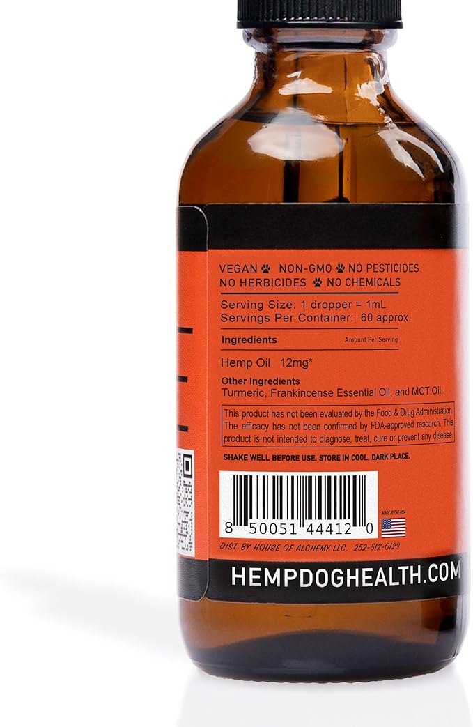 Ease - Pet Hemp Oil for Dogs - Hip, Joint, & Mobility Support - Comfort & Daily Wellness Drops with Turmeric, Frankincense, & MCT Oil