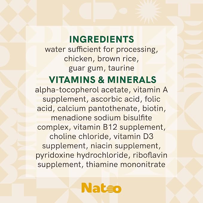 NATOO Cat Food Topper for Picky Eaters & Healthy Soft Cat Treat (Chicken & Brown Rice in Broth), Wet Food with Gravy, High Protein & Limited Ingredient, 2.4 oz (Case of 20)