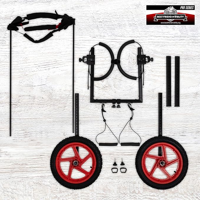 PRO Dog Wheelchair for Back Legs - Adjustable Dog Cart - Medium to XL Sizes - Hind Leg Wheels for Mobility & Healing