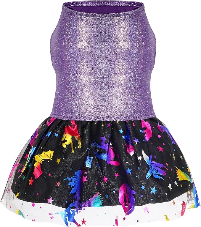 Dog Halloween Costume Dog Dress Witch Tulle Skirt Halloween Pet Clothes for Puppy Small Cats (Purple, X-Large)