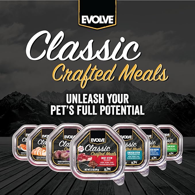 Evolve Classic Crafted Meals Beef Stew Wet Dog Food | 3.5 oz - 15 Pack