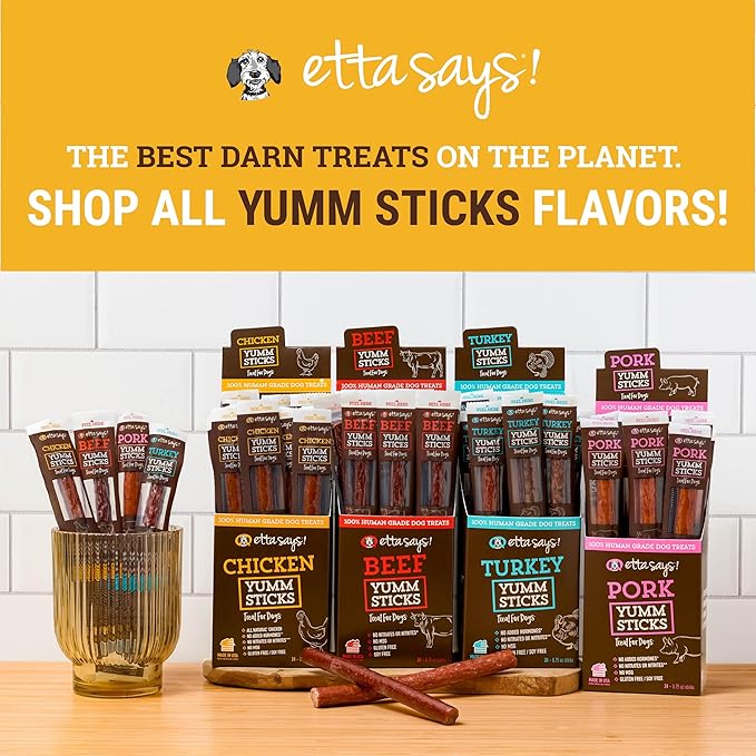 etta says! Yumm Sticks - Real Meat Chicken Dog Jerky Treats - Human Grade - Made in The USA (12 Count Pack of 1)