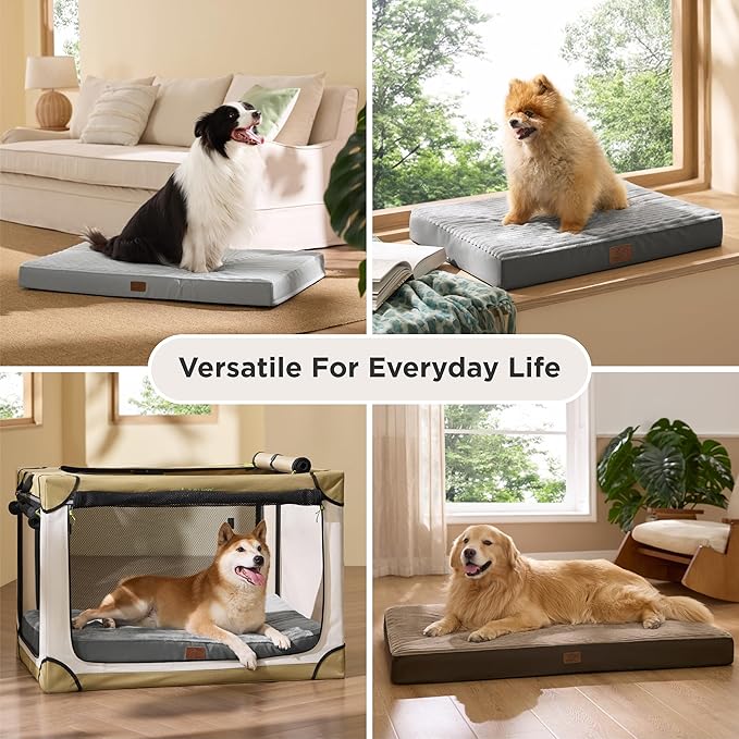Bedsure XXL Dog Bed for Crate - Extra Large Orthopedic Pet Beds with Removable Machine Washable Cover, NOT Waterproof Egg Crate Foam Puppy Pad, Suitable for Pet Up to 100 lbs, 47"x29"
