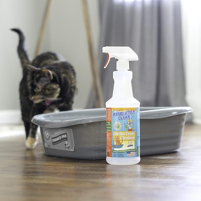 Absolutely Clean Litter Box Cleaner and Deodorizer, Eliminate Odors Quickly, Neutralizes Urine and Feces Odors in The Air and The Box, Make Litter Last Longer