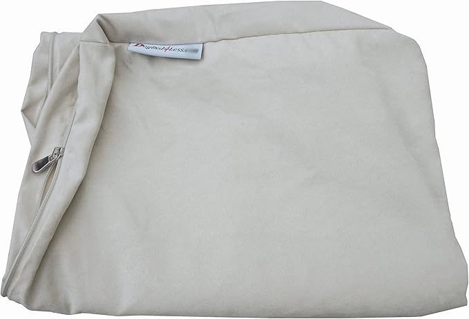 Dogbed4less Orthopedic Memory Foam Dog Bed for Large Dog, Waterproof Liner and Durable Pet Bed Cover, Gel Cooling XXL 55X37X4 Pad, Micro Suede in Khaki