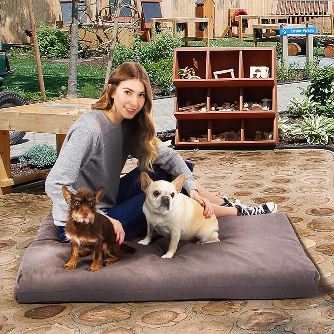 Pet Support Systems Orthopedic Dog Bed - Gel Memory Foam Pet Bed, Luxury Washable Dog Bed for Sleeping and Support (Removable Cover, Medium Gray Dog Bed)