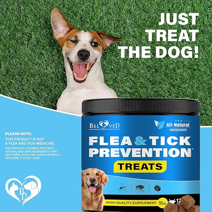 Flea and Tick Prevention Chewable Pills for Dogs and Cats - Revolution Oral Flea Treatment for Pets - Pest Control & Natural Defense - Chewables Small Tablets Made in USA (Beef)