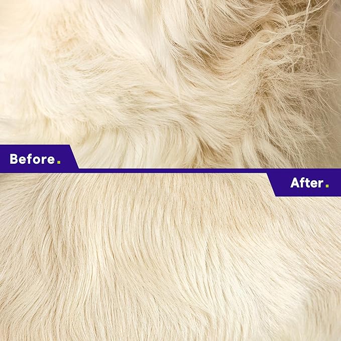 Dematting Comb for Dogs & Cats - Pet Grooming Rake for Removing Matted Hair from Under Coat, Shedding Control Tool - Non-Scratch Detangler & Undercoat Fur Remover - Ebook Guide