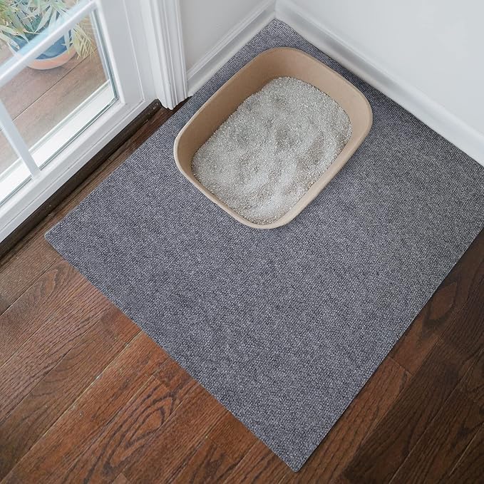 Cat Litter Mat by Americat – 36 x 28 Inches Machine Washable for Easy Clean, Waterproof & Made in USA – X Large Mat Traps Litter Around Cat Litter Box & Protects Floors