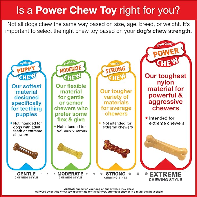 Nylabone Cheese Bone Power Chew Toy for Dogs, Cute Dog Toys for Aggressive Chewers, Cheese Flavor, X-Large Dogs - 50+ lbs, 1 Count