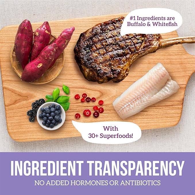 Health Extension Grain Free Buffalo & Whitefish Little Bites (3.5 lb / 1.59 kg) - Small Kibble Formula with Omega 3 & Whole Foods for Teacups, Toys & Miniature Dogs