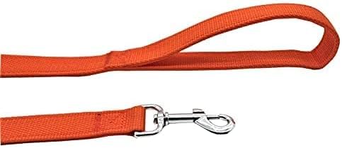 Strong Nylon Dog Leash with 2-Layer, 4 FT/ 6 Feet Long, 1 Inch Wide for Medium Large Dogs (1'' x 7 FT, Orange)