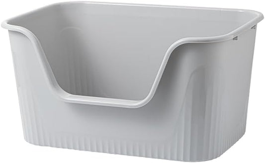 Extra Large Litter Box with High Sides 25.27" Lx17.83 Wx13.11 H,Anti-Splashing,Tool-Free Assembly,Multi Kitty Cat Litter Box,Jumbo (Grey)