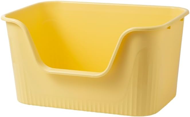 Extra Large Litter Box with High Sides 25.27" Lx17.83 Wx13.11 H,Anti-Splashing,Tool-Free Assembly,Multi Kitty Cat Litter Box,Jumbo (Yellow)