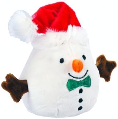 Giftable World Holiday Plush Pet Toy Fun for Christmas Designs with Squeaker Dog Chew Toy (3.5" Christmas Friends w/Squeaker)