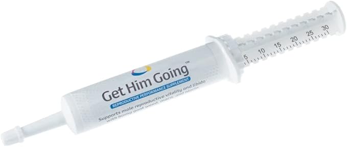 Breeder’s Edge Get Him Going, Reproductive Performance Supplement for Male Dogs and Cats, Supports Libido, Energy, Hormone Balance and Fertility, Horny Goat Weed, Maca, Ashwagandha, Made in USA, 30 ml