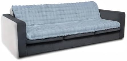 Dogs/Cats Bed Mats, Dog Pad Washable Removable Couch Cover with Anti-Slip Back, Plush Long Fur Mat, Perfect for Small, Medium and Large Dogs.(Light Gray-Bubble, 52"x82")