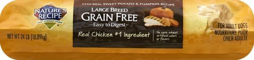 Nature’s Recipe Grain Free Large Breed Chicken, Sweet Potato & Pumpkin Recipe Dry Dog Food, 24 lb. Bag