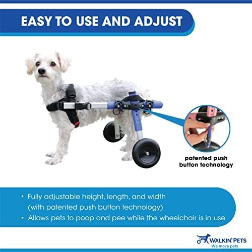 Walkin' Wheels Small Dog Wheelchair, Lightweight Dog Wheelchair for Back Legs, 11-14 lbs, for 7-8 inches Leg Height - Pink