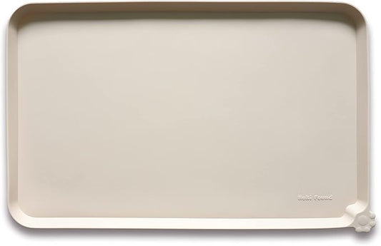 Hoki Found Silicone Pet Food Mats Tray - High-Lips Pet Dog Cat Bowl Mats - Dog Pet Cat Feeding Mat - Waterproof Dog Cat Food Mats -Pet Water Mats for Floors - Papayawhip