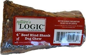 Nature's Logic Beef Hind Shank Bone - 3-4" Long Chew - Collagen & Protein Source for Dog Dental Health & Occupation - Carnivore Appropriate Recreational Dental Care - Small Beef Hind Shank