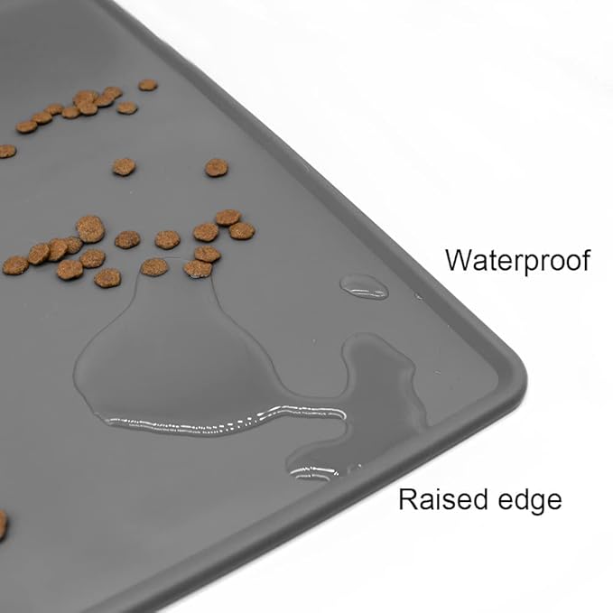 Marchul Dog Feeder and Water Dispenser, Automatic Gravity Dog Food Dispenser with Silicone Mat, Pet Food Dispenser Set for Small Medium Dogs Puppy Kitten