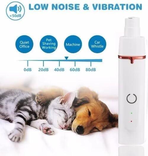 Dog Grooming Clippers Kit,Electric Rechargeable Cat Trimmer Tools,4 in 1 Multifunctional Low Noise Pet Shaver,Nail Grinder Haircutting System,Razor for Body Feet Paw Face Ears Nails Eyes,Hair Trimmer