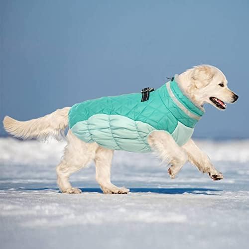 Lelepet Dog Coat Warm Dog Winter Coat Waterproof Dogs Jacket with Harness Built in Reflective Pet Fleece Vest Zip-Up Cold Weather Coats for Extra Large Dogs Turtleneck & Windproof Coats Great Dane 3XL