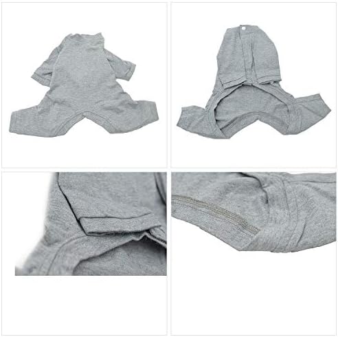 Lovelonglong Four Feet Dog Lightweight Pajamas, Pure Cotton Dog Jumpsuits 4 Legs Dog Onesies T-Shirt Stylish PJS Puppy Costume for Large Medium Small Dogs Gray XXXL