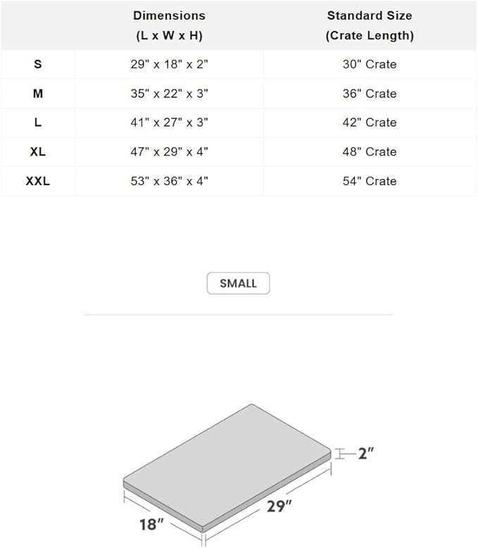 K9 Ballistics Tough Ripstop Orthopedic Crate Bed - Durable Kennel Pad with Washable Cover for Puppies and Small Dogs, 29 x 18 fits 30” Wire Crate, Light Gray Velvet