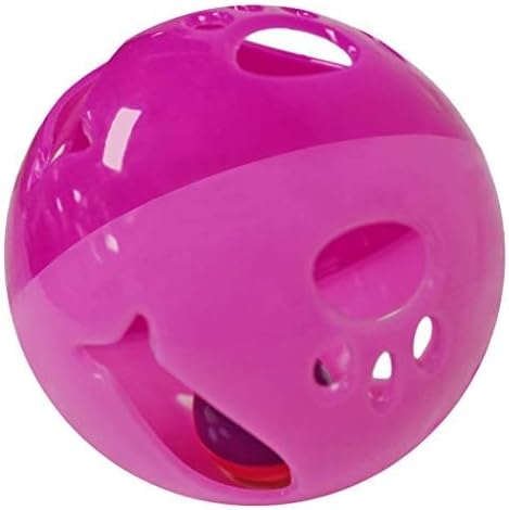 Cat Ball Toy with Bell Larger Size, Bells Jingle as Balls Roll, Cat Toy for Small or Large Cats, or Other Animals (Pink - 1 Pack)