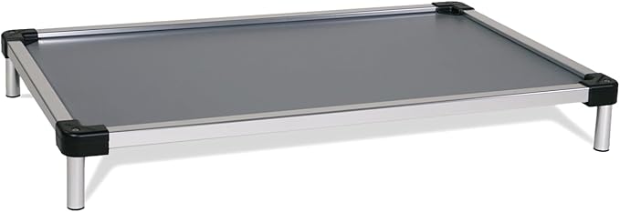 K9 Ballistics Chew Proof Elevated Cooling Outdoor Cot Bed for Small Dogs & Puppies - Virtually Indestructible, Preassembled, Withstands Aggressive Chewers & Diggers - S, Gray Vinyl