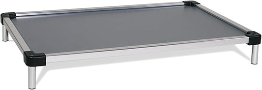 K9 Ballistics Chew Proof Elevated Cooling Outdoor Cot Bed for Small Dogs & Puppies - Virtually Indestructible, Preassembled, Withstands Aggressive Chewers & Diggers - S, Gray Vinyl