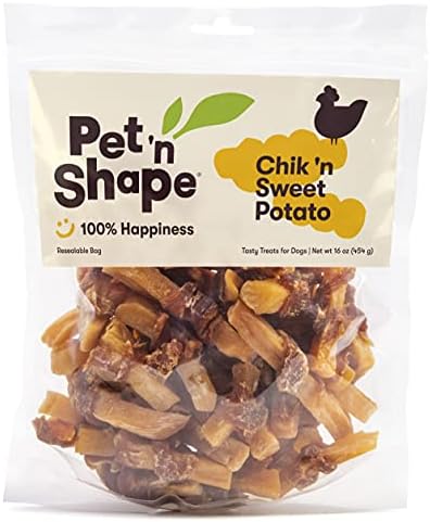 Pet 'n Shape Sweet Potato Chews Jerky Dog Treats - 1 Pound