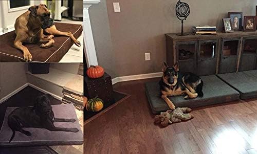 LaiFug Orthopedic Memory Foam Pet(46"x 28"x 4",Slate Grey)/Dog Bed with Durable WaterProof Liner and Removable Washable Cover