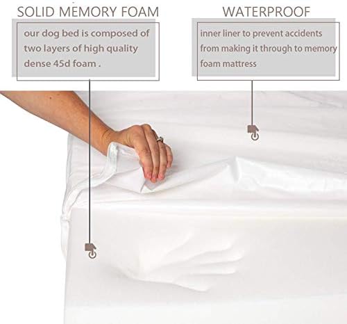 LaiFug Orthopedic Memory Foam Pet(46"x 28"x 4",Slate Grey)/Dog Bed with Durable WaterProof Liner and Removable Washable Cover