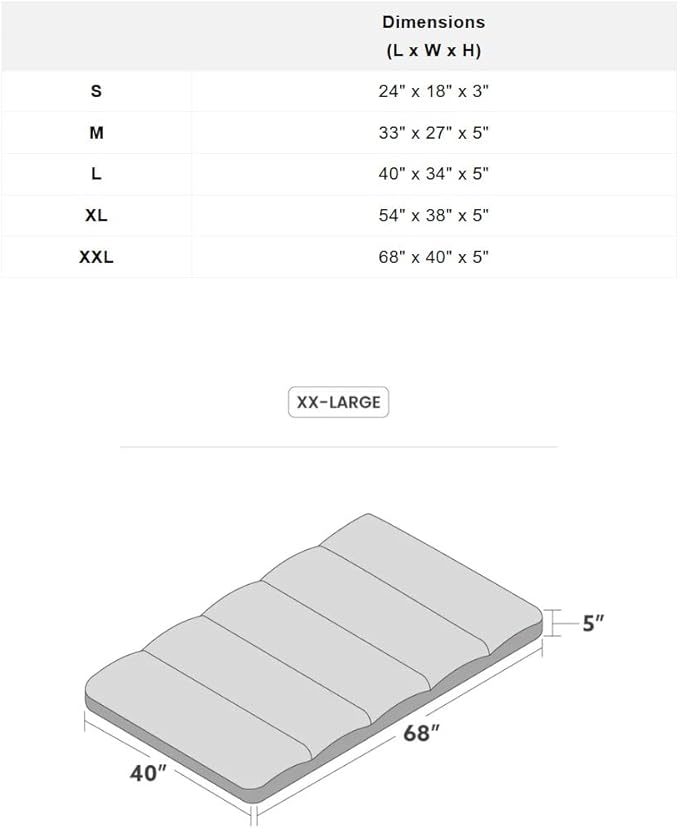 K9 Ballistics Tough Rectangle Pillow XXL Dog Bed - Removable Cover, Washable, Durable & Water Resistant Dog Bed Made for XX-Large Big Dogs 68"x40" Sandstone