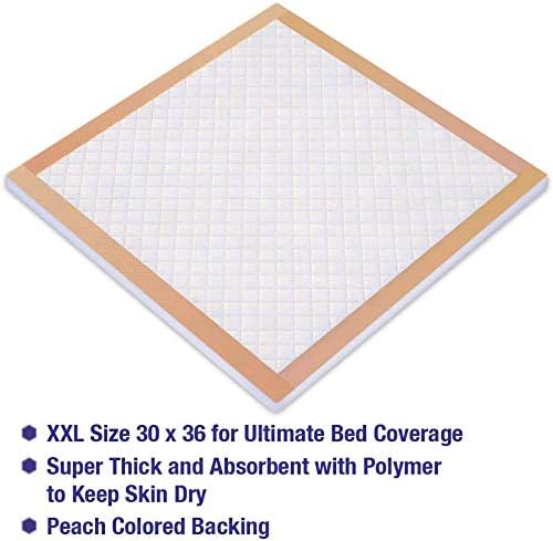 Inspire XL 30 x 36 Ultra 100 Grams Super Absorbent Bed Pads for Incontinence (50)