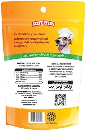 Beefeaters Sweet Potato Wrap with Chicken – Dog Treat. No Corn, Wheat, Soy or Gluten, Low Fat, Whole Muscle Jerky, Ideal for Training & Snacks