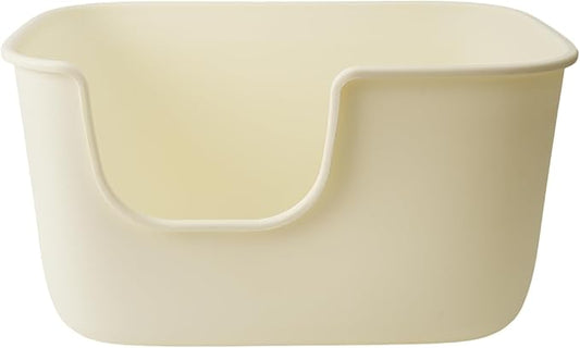 SpaceTime Extra Large Litter Box with High Sides & Low Entry,XL Anti-Splashing Kitty Litter Pan,Jumbo Multi Cat Litter Box,Tool-Free Assembly,Easy to Clean (White)
