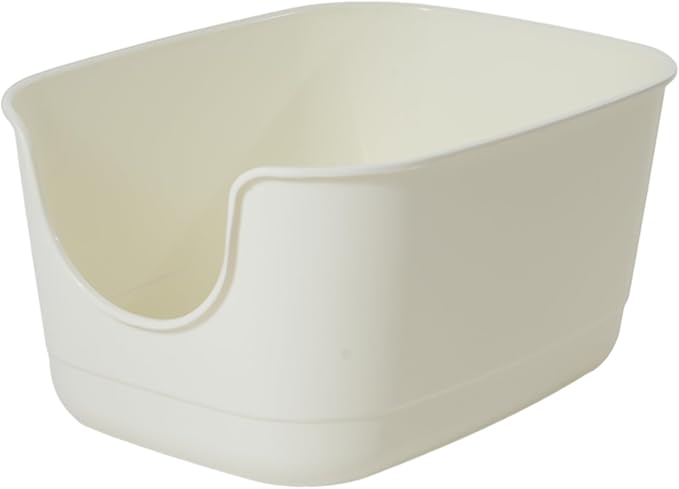 SpaceTime Extra Large Litter Box with High Sides,24.2" Lx16.3 Wx12.9 H XL Multi Cat Litter Pan for Kitty,Cat Boxes for Indoor Cats,Jumbo Litter Boxes for Big Cats,Anti-Splashing,Easy to Clean (White)